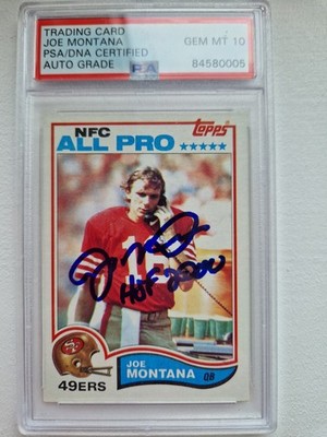 1982 Topps Joe Montana #488 All-Pro SIGNED AUTO PSA/DNA GEM MT 10 HOF Inscribe
