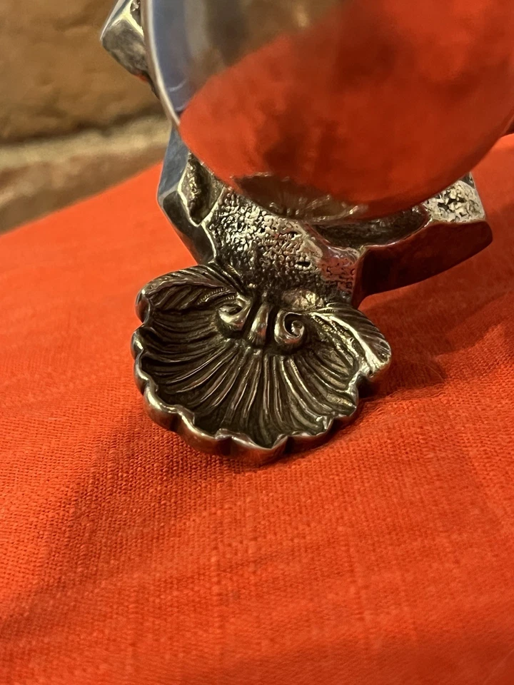 Antiguo soporte de cuchara de diseño Nautilus chapado en plata Elkington & Co. inglés Foto 4 de 4