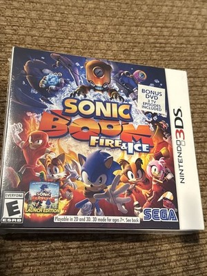 Sonic Boom Fire and Ice Launch Edition With Bonus DVD Nintendo 3DS NEW In Box
