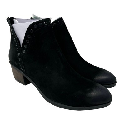 Bueno Cora Black Genuine Nubuck Leather Booties 10.5