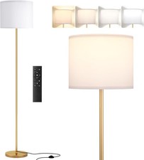 Gold Standing Lamp for Bedroom with Remote,Dimmable Simple Design Stand Up Lamp