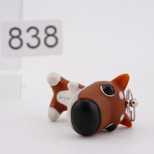 cute dog keychain designed like a terrier with a rotating head