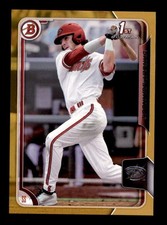 DANSBY SWANSON 2015 BOWMAN 1ST #1 GOLD BORDER ROOKIE CARD RC #19/50 BG1087. rookie card picture