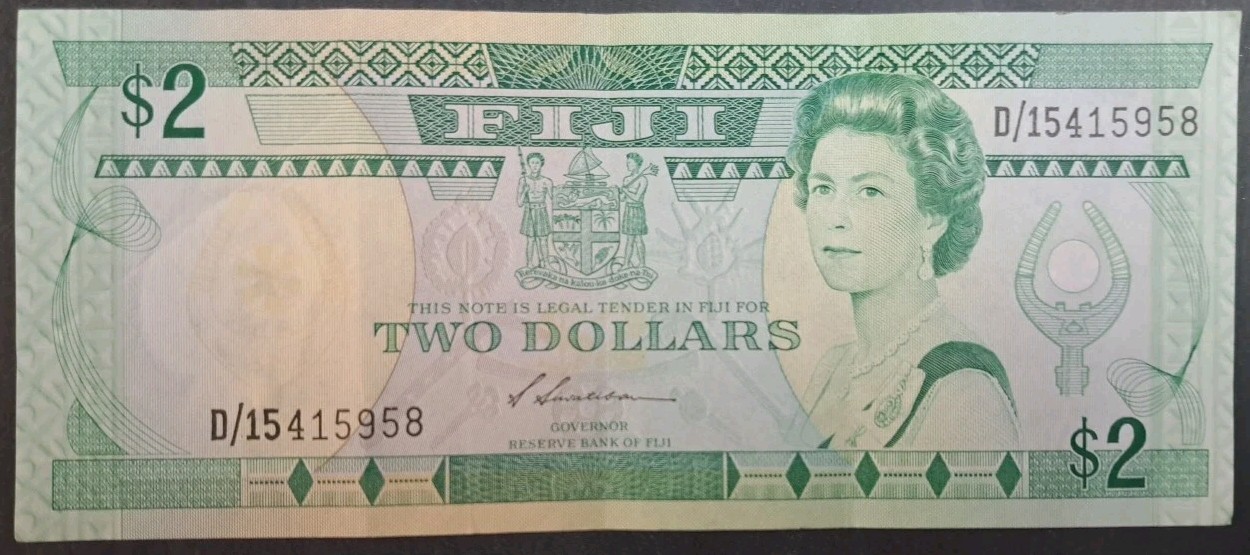 (1988) Fiji 2 Dollars P87a  D15-415958.