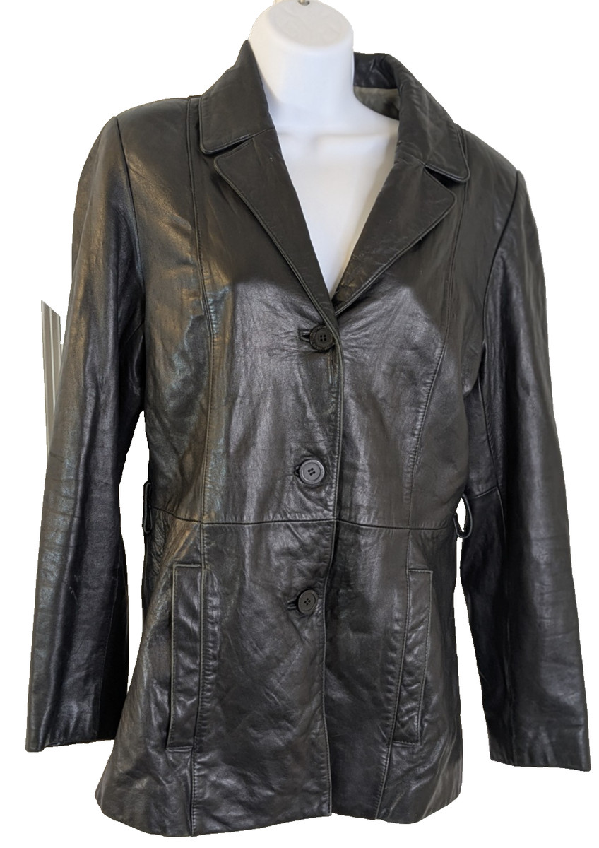 Adler Collection, Women's Leather Jacket, Black, Size S