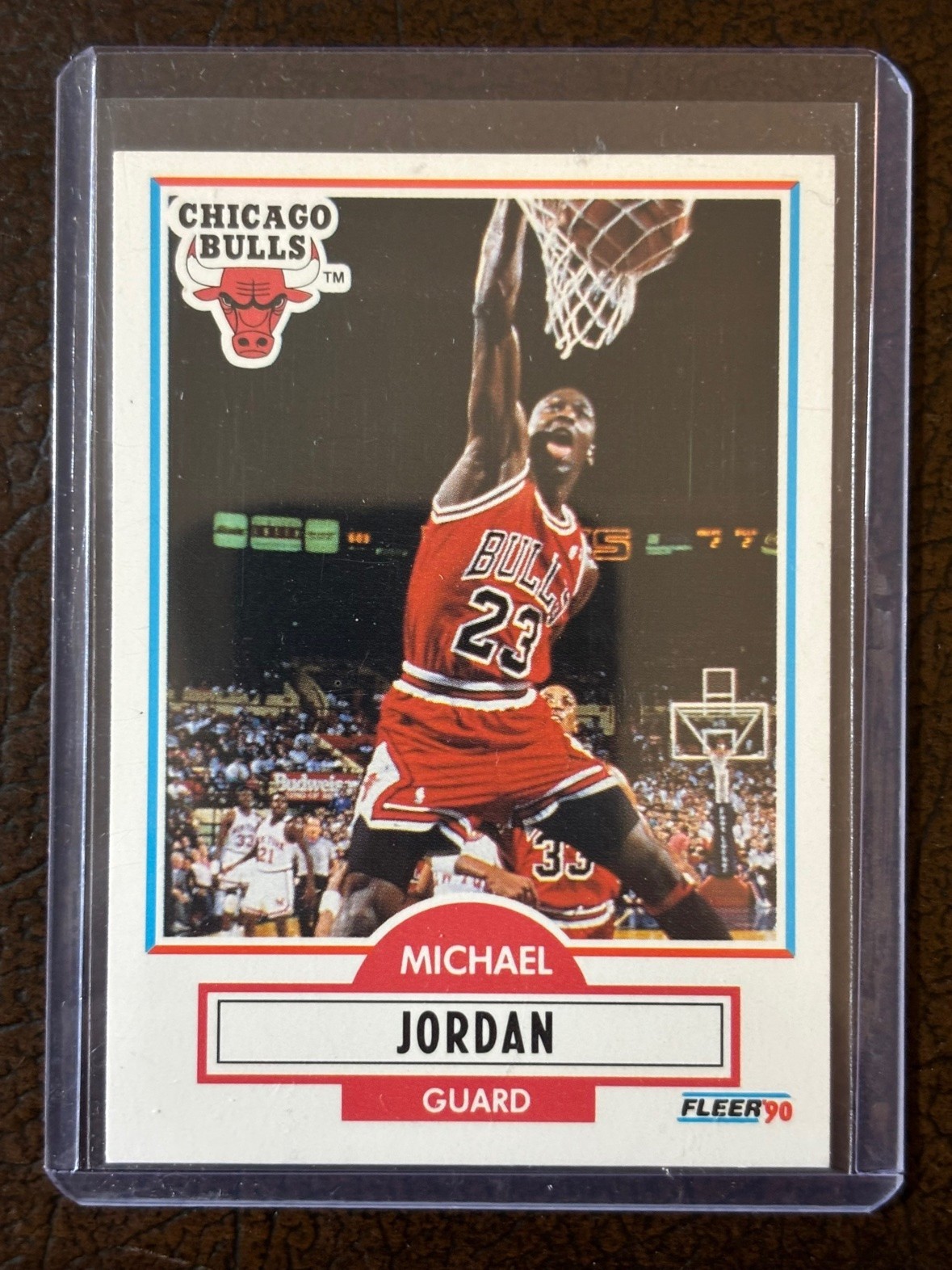 1990 Fleer Michael Jordan #26 Chicago Bulls Guard Iconic Dunk Card NM