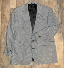 Vintage Haggar Coat Men s 44L Houndstooth Blazer Wool Blend Gentlemens Fit