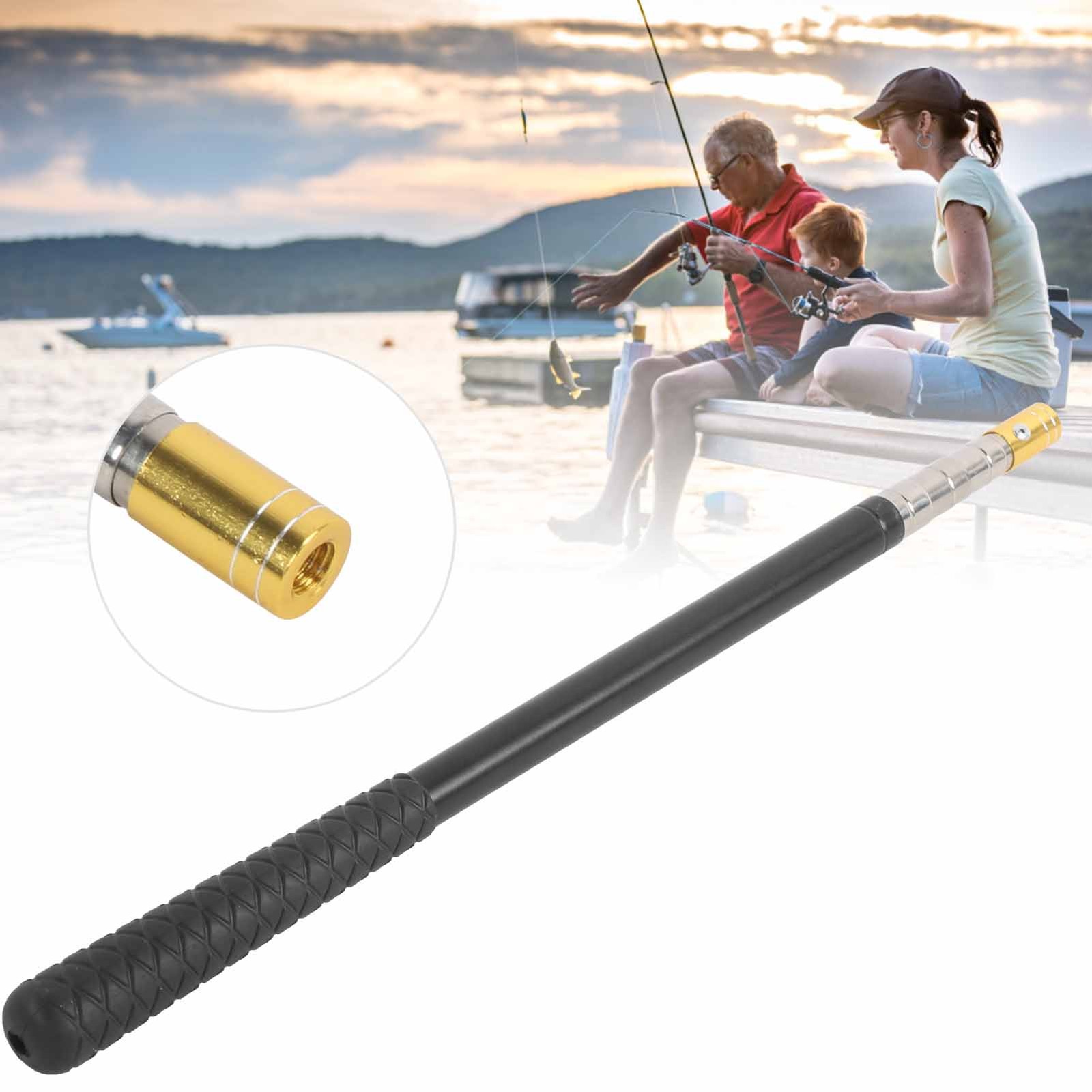 5 Sections Telescoping Fishing Pole Rod Stainless Steel Extendable Mini LW