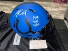 Riley Leonard Fanatics Authentic Signed Full Size Rave Helmet "For The Shoe"