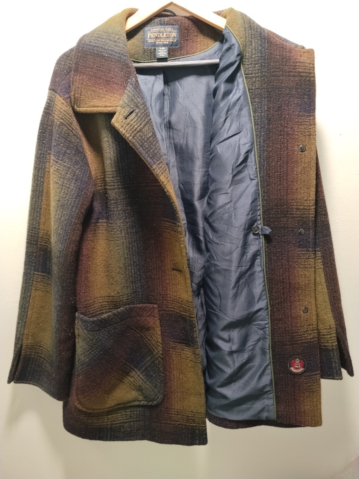 pendleton wool blend Topper Coat Large Olive Gree… - image 3