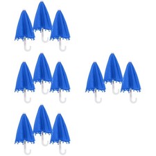 Stainless Steel Blue Mini Umbrella Durable Doll House Toy Accessory