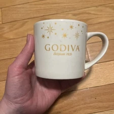 GODIVA Belgium 1926 Chocolate White & Gold Coffee Mug Tea Cup Logo