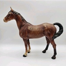 Antique Hubley Cast Iron Chestnut Thoroughbred Race Horse Door Stop