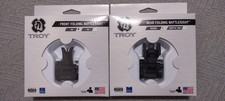 Genuine Troy Folding Battle Sights Set Black Front Rear Picatinny Genuine Troy Folding Battle Sights Set Black Front Rear Picatinny