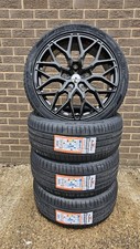 20" MESH GLOSS BLACK ALLOY WHEELS+VAN TYRES SUITS TRANSIT CUSTOM(X4)