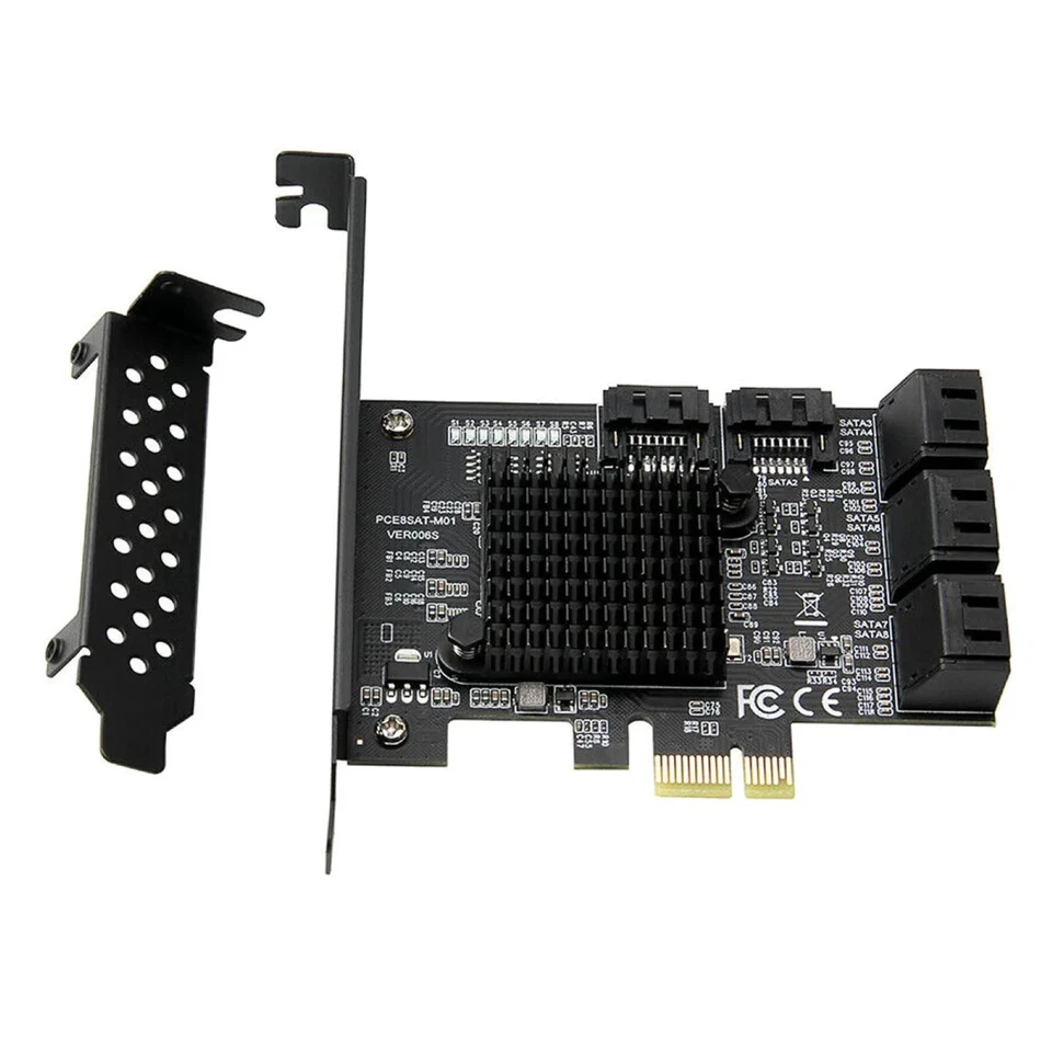 8-Port SATA 3.0 PCI Express Expansion Card PCI-E Controller 6G Adapter for HDD - Image 2 of 4