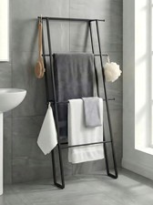 Metal Leaning Ladder Towel Rack, 4-Tier Blanket Stand for Bathroom Living Roo...