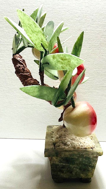 Vintage Handcrafted Jade Peach Bonsai Tree with Planter | eBay