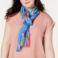 Echo Tulip Garden Oblong Scarf Blue