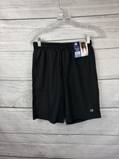 Champion Boys' Athletic Shorts Black L 10/12 Drawstring Lightweight New