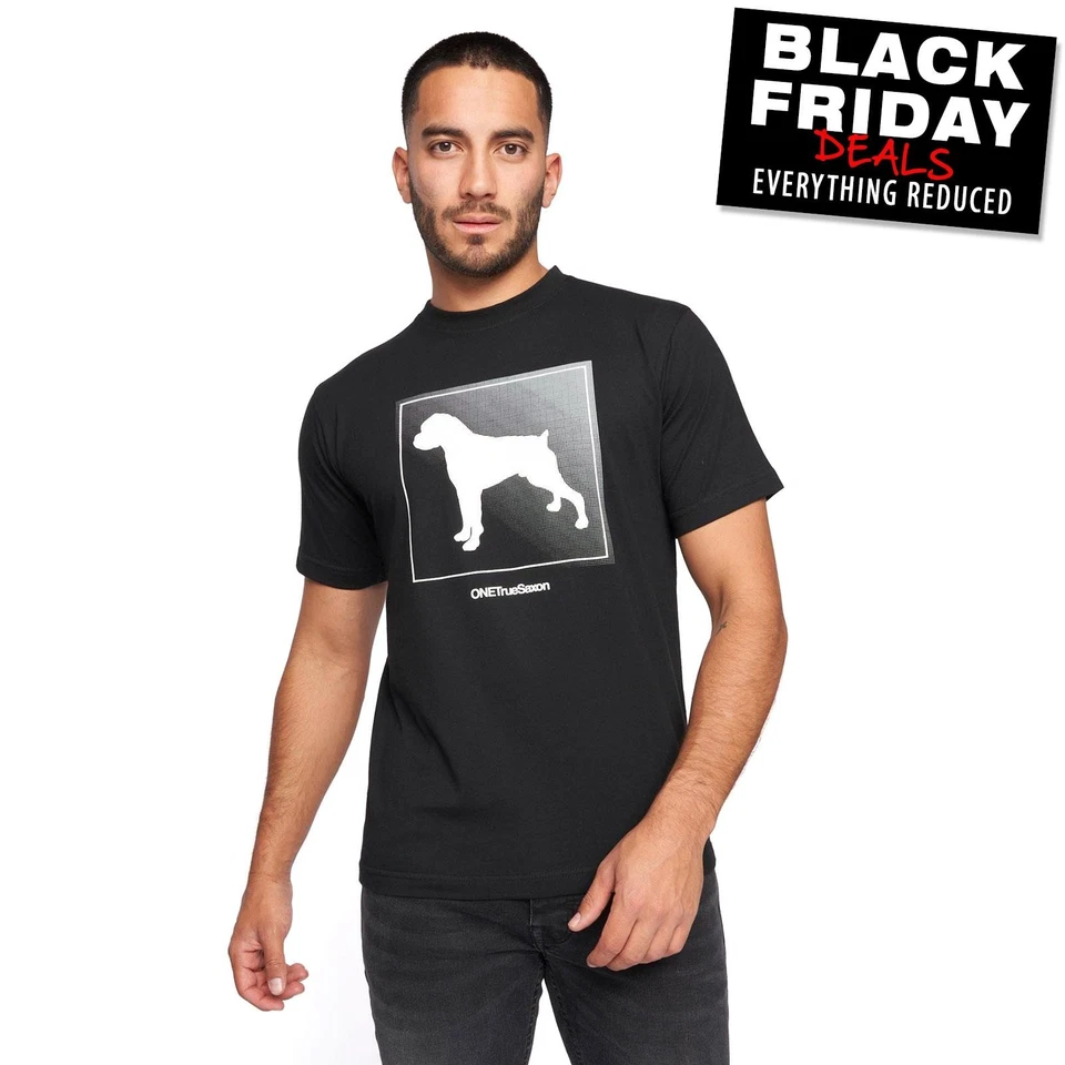 One True Saxon Braice Mens Casual Designer Graphic T-Shirt Black