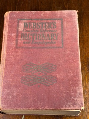 Vintage 1944 Webster's Complete Reference Dictionary Encyclopedia Hardcover USA