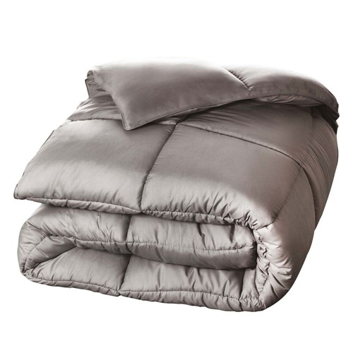 Brushed Microfiber Solid Comforter Reversible Medium Weight Down