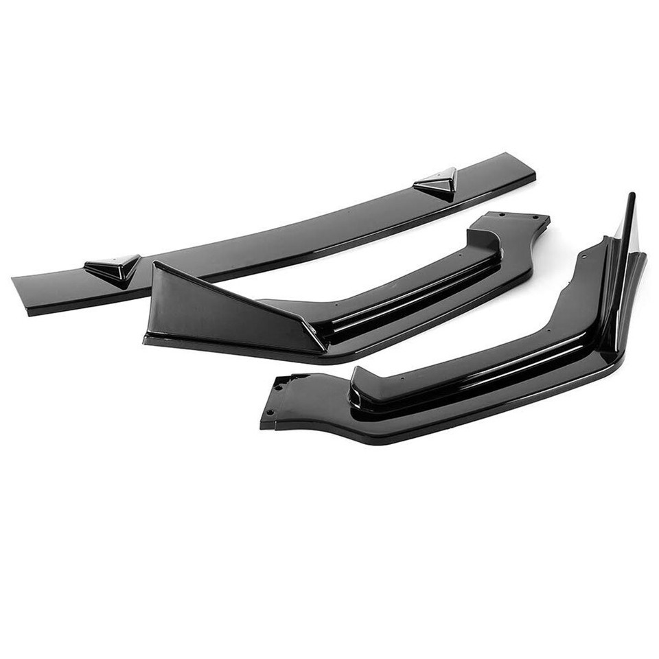 Gloss Black Front Bumper Lip Spoiler For Infiniti Q50 2014-2017 – 3-Piece Splitter Kit - View #2