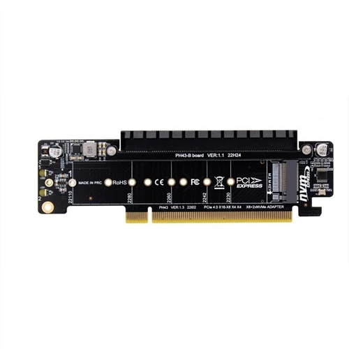 PCIE 4.0 X16 to X8+X4+X4 Splitter Adapter PCIe to 2x M.2 NVME SSD Expansion Card