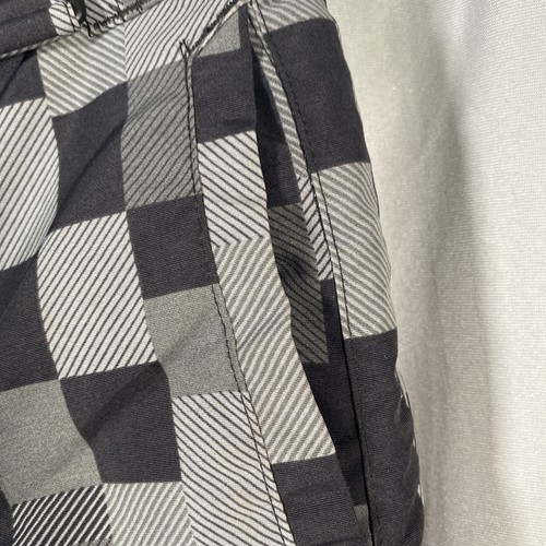 Athletech Ski Snow Pants Boys Small 6 7  Lined Black Gray Stretch Plaid Pockets - Picture 6 of 8
