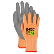 LARGE Magid D-ROC DXG42 13-ga Polyurethane Coated Work Gloves Cut Level A4 HR