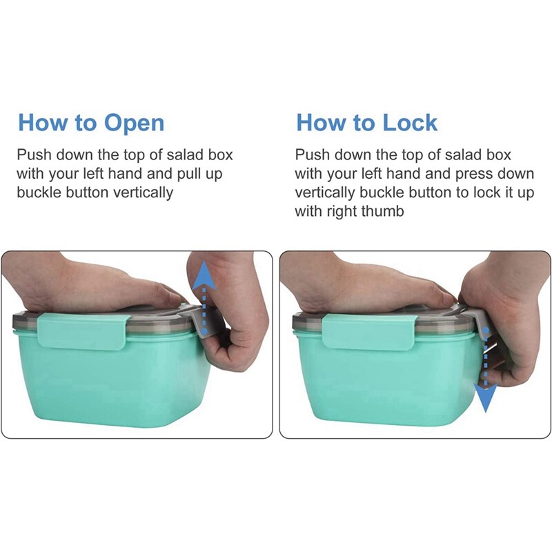 Freshmage Salatbox To Go - 1,9 Liter Mit 4 Fächern & Dressing-Behälter