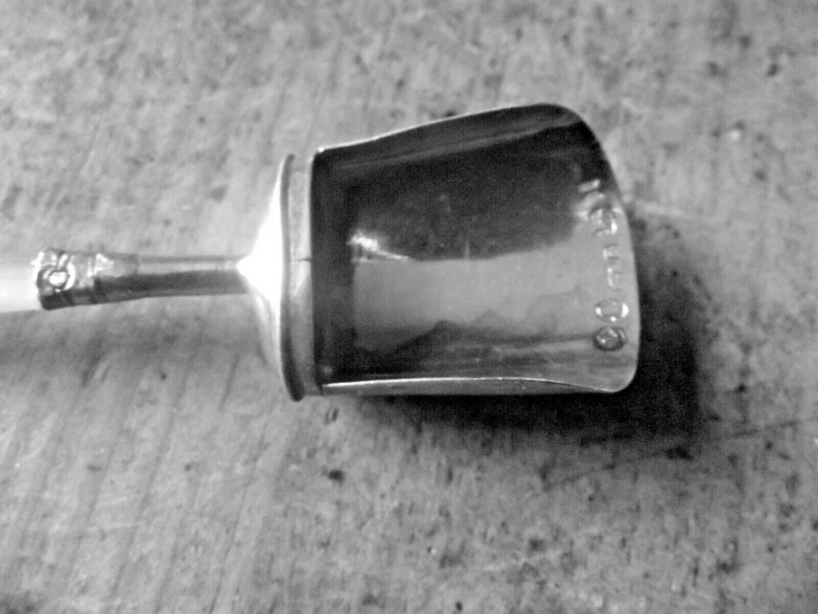 Antique Silver Tea Caddy Spoon. M O P Handle Cocks & Bettridge