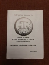 Instruction Manual ONLY for US Datel AR Action Replay for Nintendo GameCube