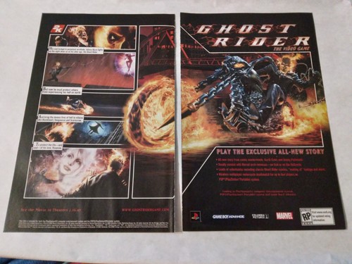 2006 Video Game Print Ad GHOST RIDER 2pgs 10X13 PLAYSTATION GAME BOY ADVANCE
