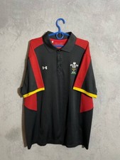 Wales Team Jersey Traininig Rugby Union Polo Shirt Under Armour Men Size XL