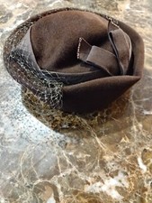 Vintage Ladies Hat Henry Pollack Glenover Dark Brown Wool