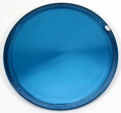 Vintage Railroad Kopp Miroflector Teal Blue Flat Glass Lens ~ 5'' Diameter ~ L#1