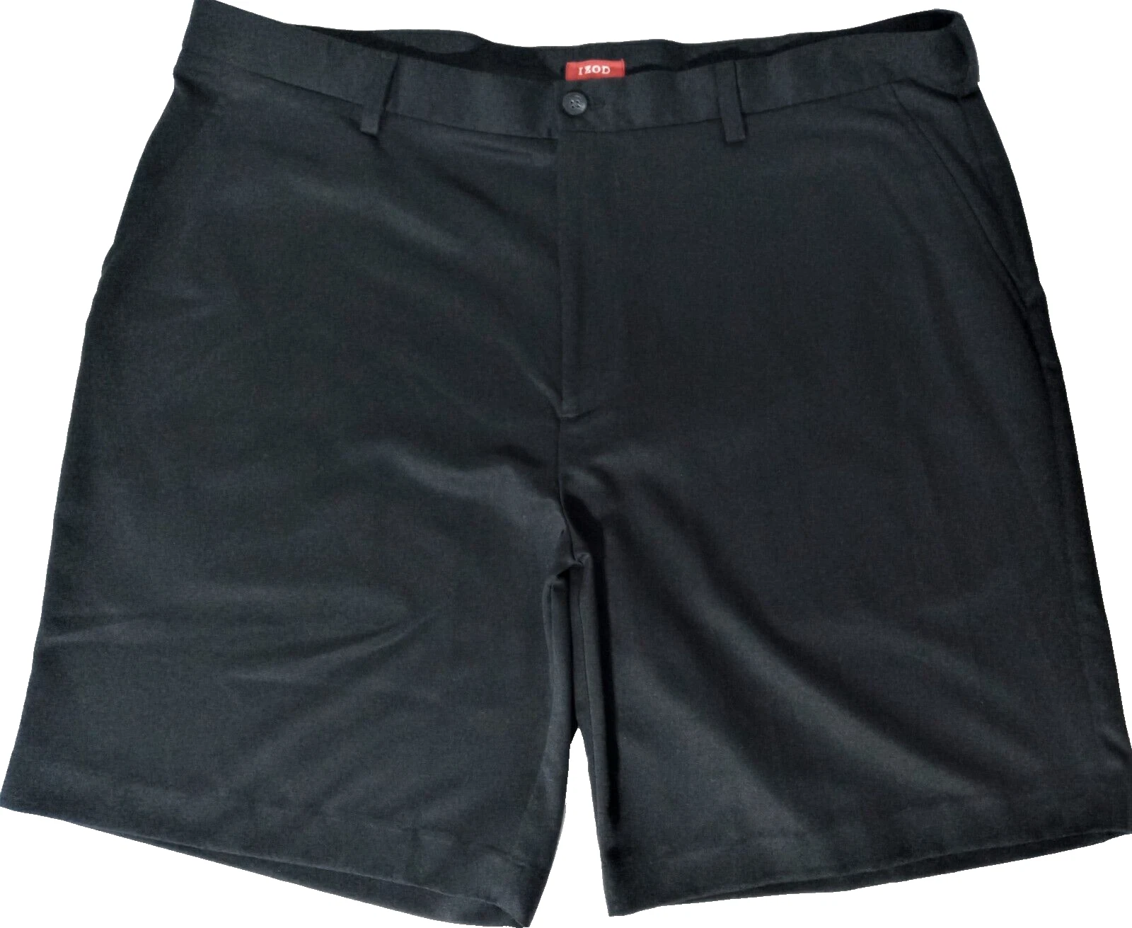 Izod Chino Shorts Men's Size 42 Black Polyester Microfiber Flat Front