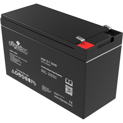 Batterie Solar Akku AGM 7Ah 20HR 12V Extrem langlebig zyklenfest Offgridtec