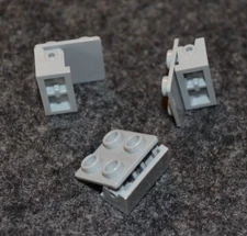 (3) 1x2 - 2x2 Light Gray - Lt Gray Hinged / Hinge Plate Bricks - NEW Lego Parts