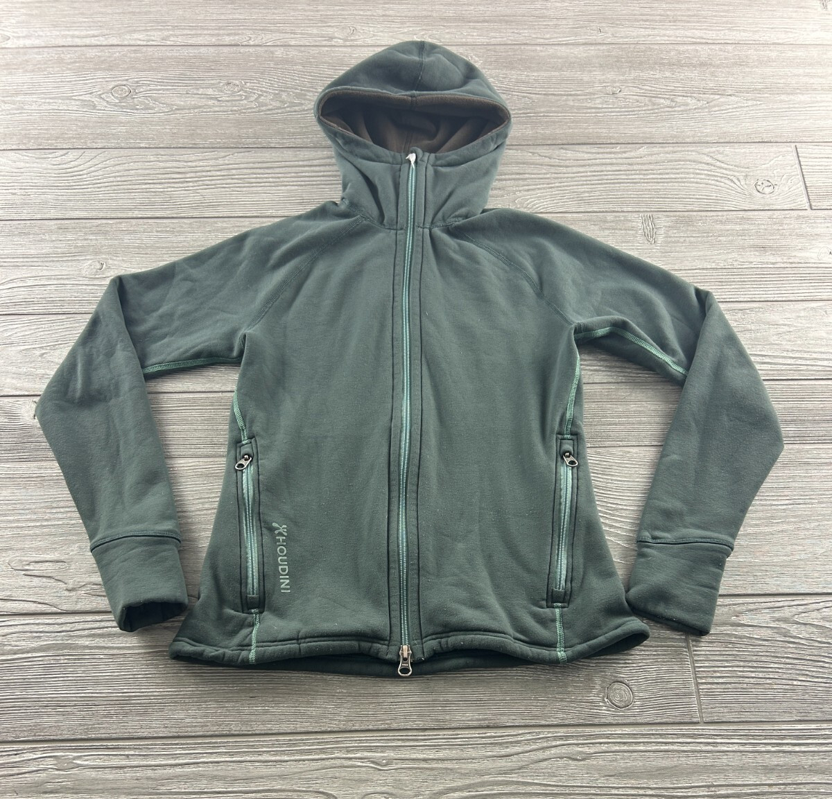 Chaqueta de exterior Houdini Mid Base Power Houdi verde elástica para mujer Suecia XXS