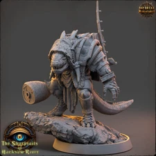 Crocodile Man Warrior Geezer Sharpeye - Daybreak Miniatures - Beastmen Infantry