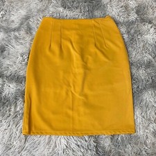 Women's Slim Pull On High Waist Pencil Skirt,Large, Zipped at the Back Mustard
