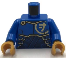 Lego New Minifig Blue Torso Armor Plates over Dark Blue Tunic Gold Trim Part