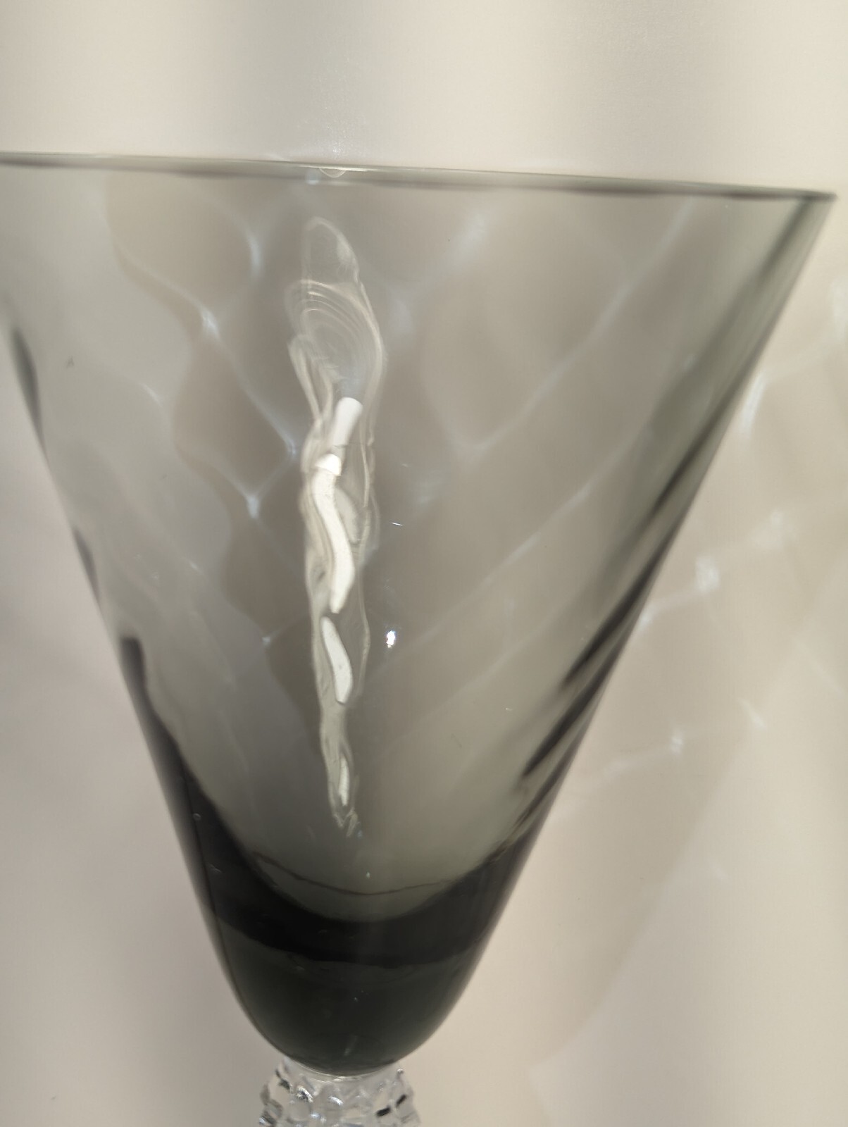 Fostoria Pavilion Smoke Wine Glasses set of 2 Vintage Stemware eBay