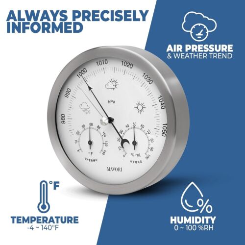 3in1 Weather Station Analog - Barometer, Hygrometer & Thermometer for Indoor ... - Picture 3 of 8