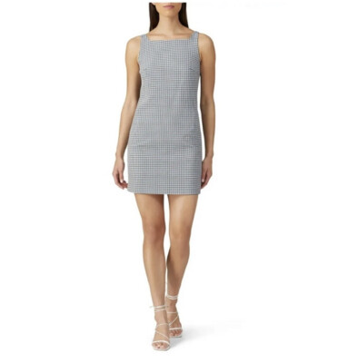 Theory Plaid Check Square Neck Dress Academia Mini Women's Size Wool Y2K 