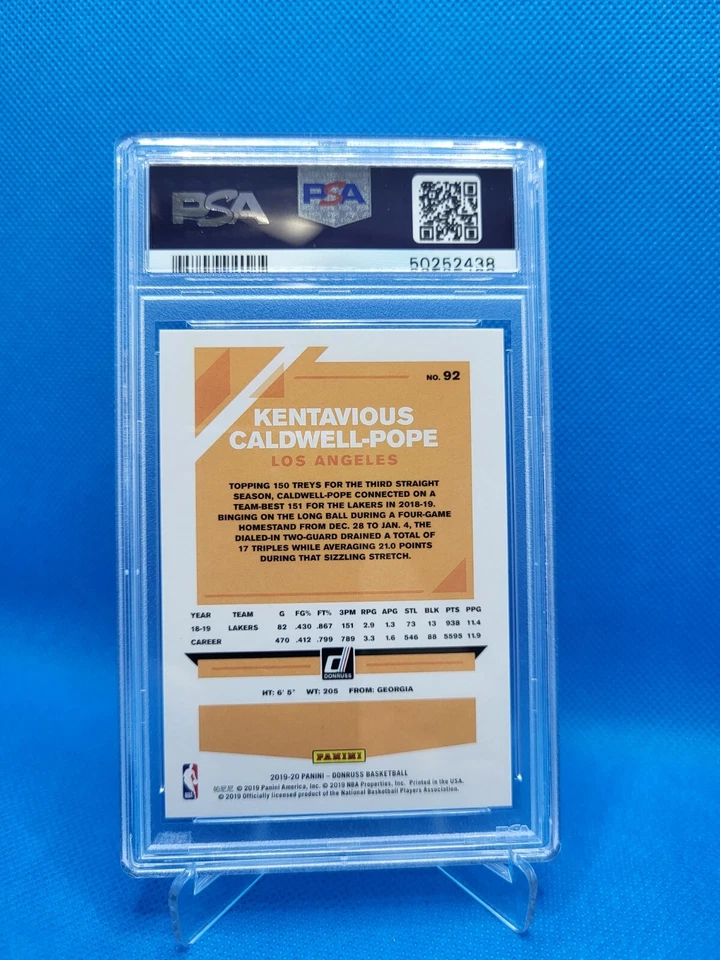 Kentavious Caldwell-Pope- 2019 Panini Donruss "Press Pr Silver" 048/349- PSA 10 - Image 2 of 2