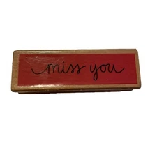 Studio G “MISS YOU” Rubber Wood Mounted Stamp By Janet Dunn Rubber Stamp Crafts